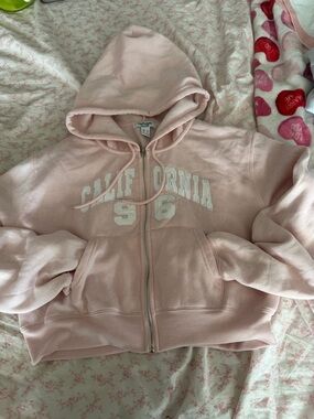 Pink 'California 96' Zip-Up Hoodie